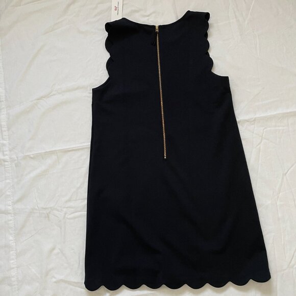 Vineyard Vines Jet Black Solid Scalloped Pointe Dress size 10 NWT - Picture 4 of 4